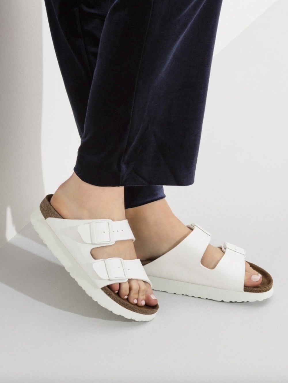 Birkenstock White Arizona Flex Platform Birko-Flor Women’s Sandal 38 US 7-7.5